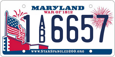 MD license plate 1AB6657