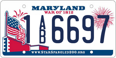 MD license plate 1AB6697