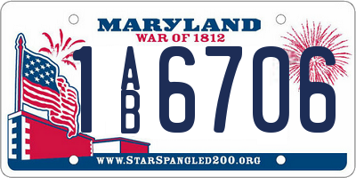 MD license plate 1AB6706