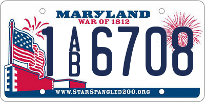MD license plate 1AB6708