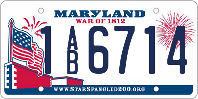 MD license plate 1AB6714