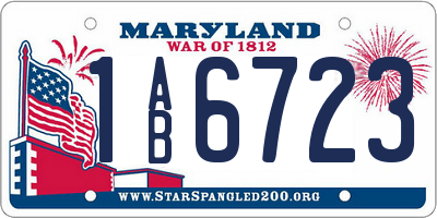 MD license plate 1AB6723
