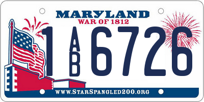 MD license plate 1AB6726