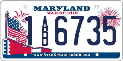 MD license plate 1AB6735