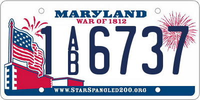 MD license plate 1AB6737