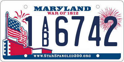 MD license plate 1AB6742