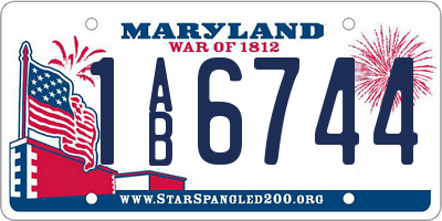 MD license plate 1AB6744