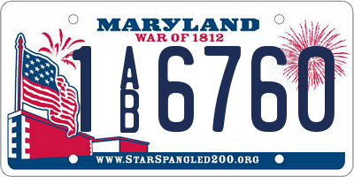 MD license plate 1AB6760