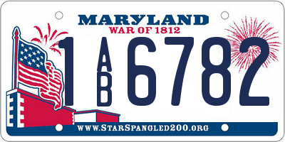 MD license plate 1AB6782