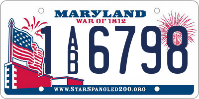 MD license plate 1AB6798