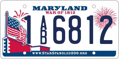 MD license plate 1AB6812