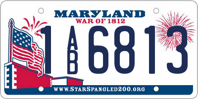 MD license plate 1AB6813