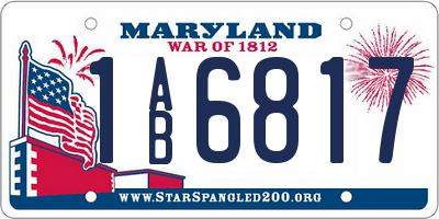 MD license plate 1AB6817