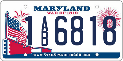 MD license plate 1AB6818