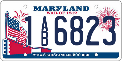 MD license plate 1AB6823