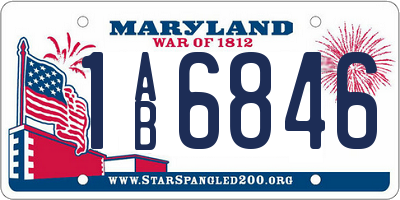 MD license plate 1AB6846