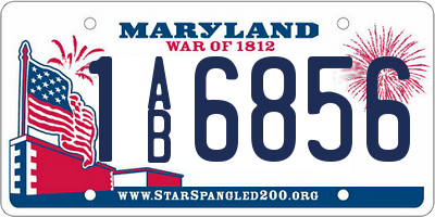 MD license plate 1AB6856