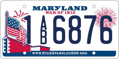 MD license plate 1AB6876