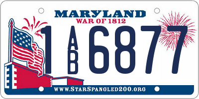 MD license plate 1AB6877