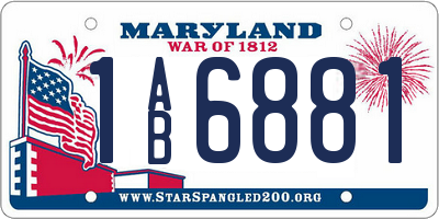 MD license plate 1AB6881