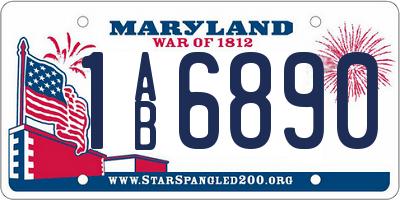 MD license plate 1AB6890
