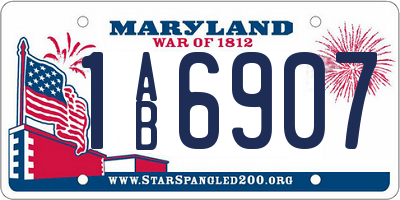 MD license plate 1AB6907