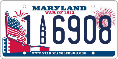 MD license plate 1AB6908