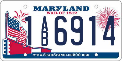 MD license plate 1AB6914