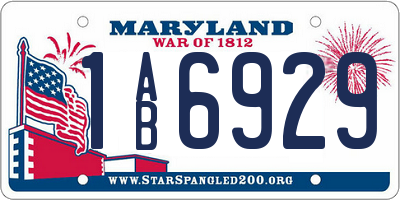 MD license plate 1AB6929