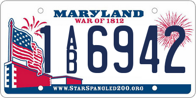 MD license plate 1AB6942