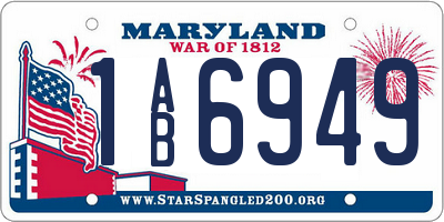 MD license plate 1AB6949