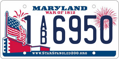 MD license plate 1AB6950