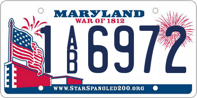 MD license plate 1AB6972