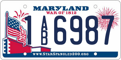 MD license plate 1AB6987