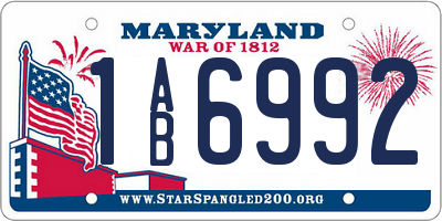 MD license plate 1AB6992