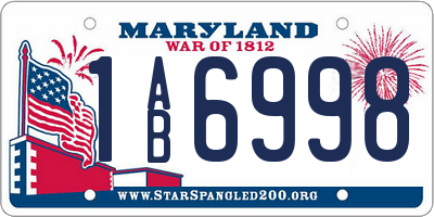 MD license plate 1AB6998