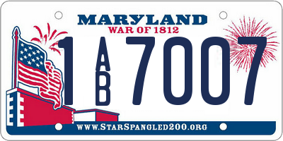 MD license plate 1AB7007