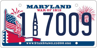 MD license plate 1AB7009