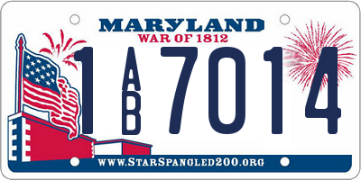 MD license plate 1AB7014