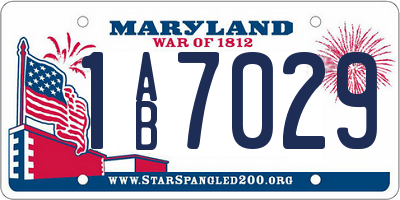 MD license plate 1AB7029