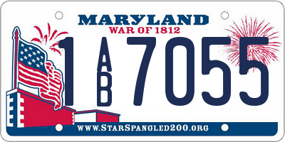 MD license plate 1AB7055