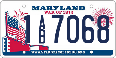 MD license plate 1AB7068