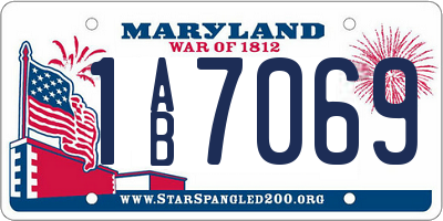MD license plate 1AB7069