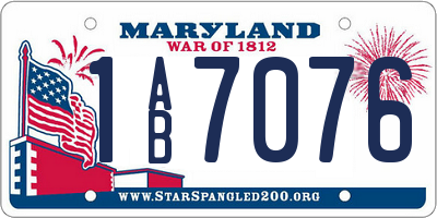 MD license plate 1AB7076