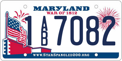 MD license plate 1AB7082