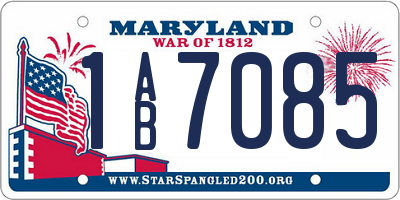MD license plate 1AB7085