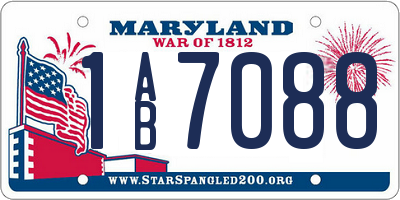 MD license plate 1AB7088