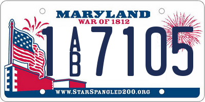 MD license plate 1AB7105