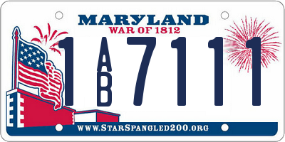 MD license plate 1AB7111