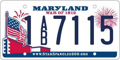 MD license plate 1AB7115